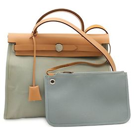 Borsa Hermès Herbag Zip PM Altro Blu chiaro