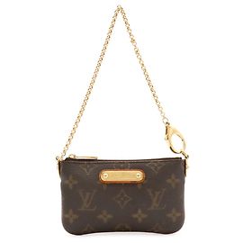 Louis Vuitton Monogram Pochette Mira PM Chain Handbag Brown Monogram