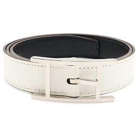 Hermès Ceinture réversible en cuir HERMES Api 3 Noir Blanc