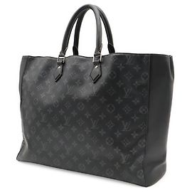 Louis Vuitton Monogram Eclipse Grand Sac Tote Bag Castaño Negro