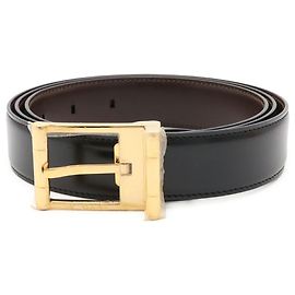 Cinto Reversível Bvlgari Bulgari com Fivela Quadrada Marrom Preto Castanho escuro