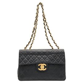 Borsa a tracolla Chanel Large Matelassé con doppia catena Nero