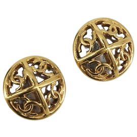 Boucles d'oreilles CHANEL Métal Doré CC Auth 198816V Autre