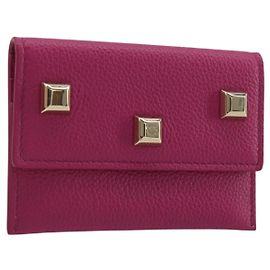 Salvatore Ferragamo Card Case Leather Pink Gold Tone Auth am12289M Pink Other