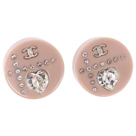 CHANEL Pierce Plastic Pink CC Auth 198812A Rosa