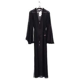 Agent Provocateur Kaftan Kleid aus Seide Schwarz Schwarz
