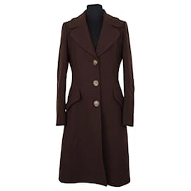 Dolce & Gabbana Brown Wool Coat Brown