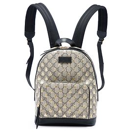 Beige Gucci Small GG Supreme Bee Backpack Beige