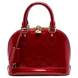Bolsa Satchel Alma BB Louis Vuitton Monogram Vernis Vermelha Vermelho