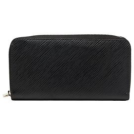 Black Louis Vuitton Epi Zippy Long Wallet Black