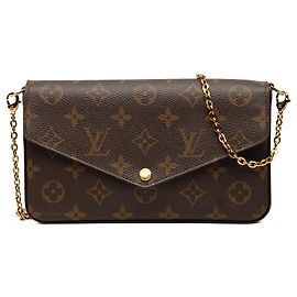 Borsa a tracolla Louis Vuitton Monogram Pochette Felicie Marrone Marrone