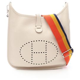 Hermès Borsa a tracolla Hermes Evelyne 3 Trois PM Bianco