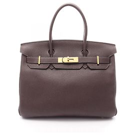 Hermès Sac à main Hermes Birkin 30 en cuir Togo marron Marron