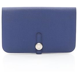 Hermès Hermes Dogon GM Bi-fold Long Wallet Blue