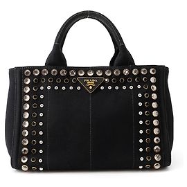 Prada Canapa Bijou Tote Bag Black