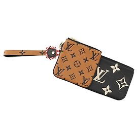 Louis Vuitton Monogram Empreinte Pochette Trio Marrone Nero Crudo