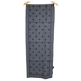 Sciarpa reversibile in lana GUCCI Bee x Star Marrone Blu navy