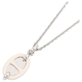 Hermès Colar com pingente Hermes Mini Maillon PM Branco