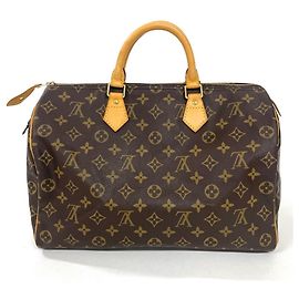 Sac à main Louis Vuitton Speedy 35 Marron Monogramme