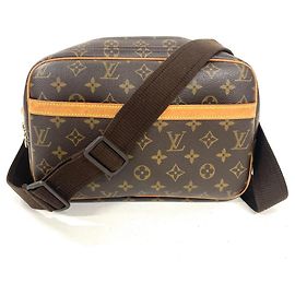 Borsa a tracolla Louis Vuitton Reporter PM Marrone Monogramma