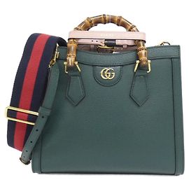 Gucci Diana Handbag Green Leather Green