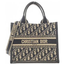 Borsa a mano Christian Dior Oblique Book Tote Small Blu
