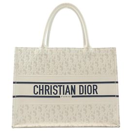 Sac à main Christian Dior Book Tote Medium Blanc Bleu Marine
