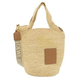 Loewe Beige Raffia and Leather Handbag Beige