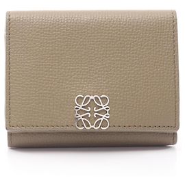 Cartera Loewe Anagram Trifold Beige