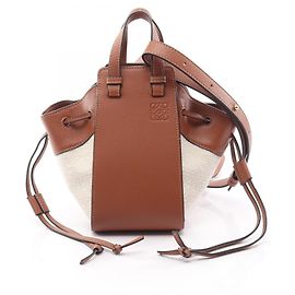Borsa LOEWE Hammock Drawstring Mini Anagram Jacquard Marrone Crudo