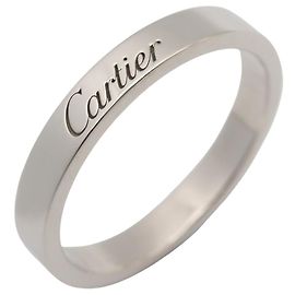 Anel Cartier C de em platina Prata