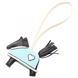 Hermès Hermes Rodeo Robeocour PM Celeste Cle Charm Preto Branco Azul