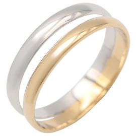 Cartier Vintage Ehering aus 18K Gold und Weißgold Silber Golden