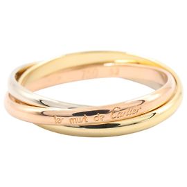 Anel Cartier Trinity - Aro de Ouro 18K Prata Dourado