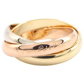 Anel Cartier Trinity em ouro branco, amarelo e rosa 18K Prata Dourado