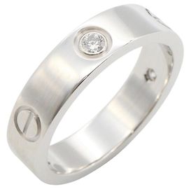 Cartier Love Ring in 18K White Gold with Diamond Silvery Other
