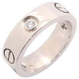 Cartier Love Ring in 18K White Gold with Diamond Silvery Other