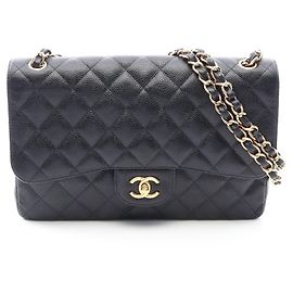 Borsa a tracolla Chanel Large Matelassé Classic Double Flap Nero