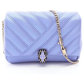Bulgari Bvlgari Serpenti Metallic Schultertasche Lila Metallisch