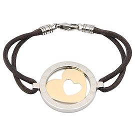 Bulgari Pulseira Bvlgari Tondo Heart Prata Dourado