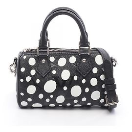 Louis Vuitton x YK Nano Speedy Infinity Dot Handbag Black White