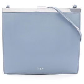 Céline Bolsa de Ombro Celine Clasp Mini Azul