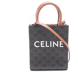 Céline Sac Cabas Triomphe Vertical Small Celine Marron Noir