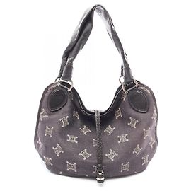Céline Celine Bittersweet Paris Macadam Handbag Brown Navy blue