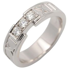 Anillo Tiffany & Co. Atlas 3PD en oro blanco de 18K Plata Otro