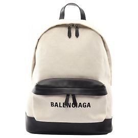Balenciaga Navy Backpack Handbag Black Cream Navy blue