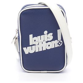 Louis Vuitton Danube PPM Shoulder Bag White Navy blue