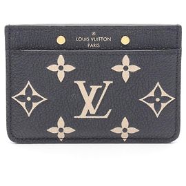 Louis Vuitton Monogram Empreinte Visitenkartenetui Schwarz Beige