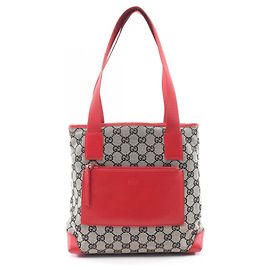 Saco Tote Gucci GG Canvas Vermelho Bege Azul marinho
