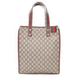 Borsa Tote Gucci GG Plus Sherry Line Marrone Multicolore Beige